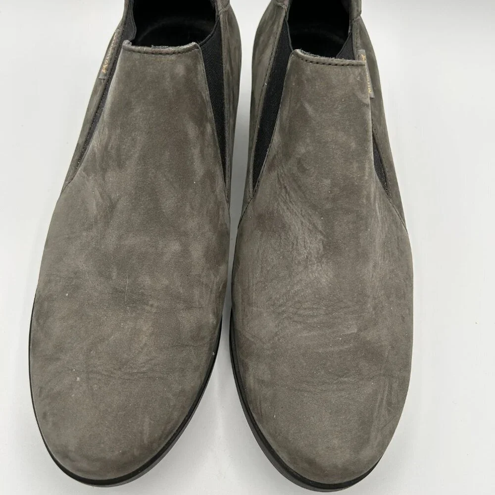 Mephisto Shoes 7.5 Gray Suede Wedge Loafers Low Booties *No insoles*